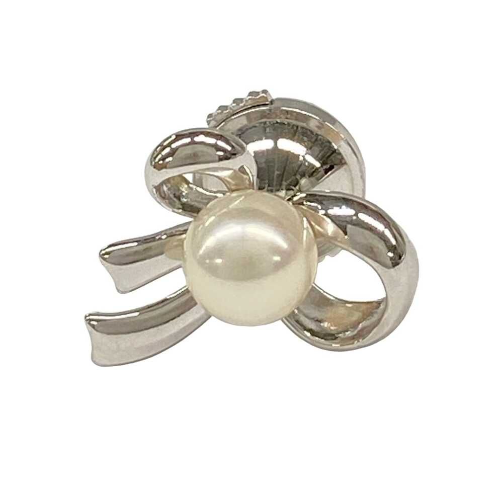 Tasaki Brooch Silver Cream Pearl